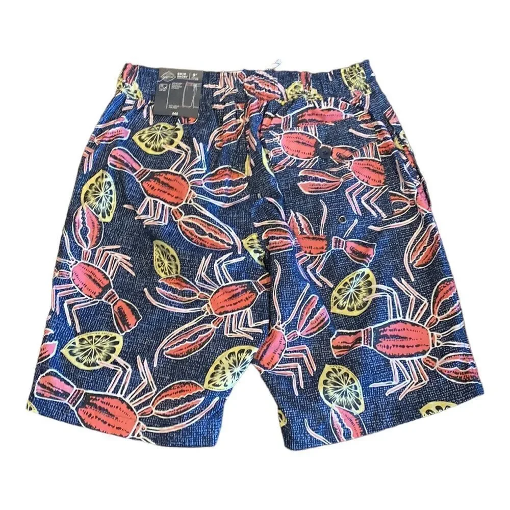 St. John’s Bay Lobster  9” Inseam Men’s UPF 50+ Swim Shorts Size Small
